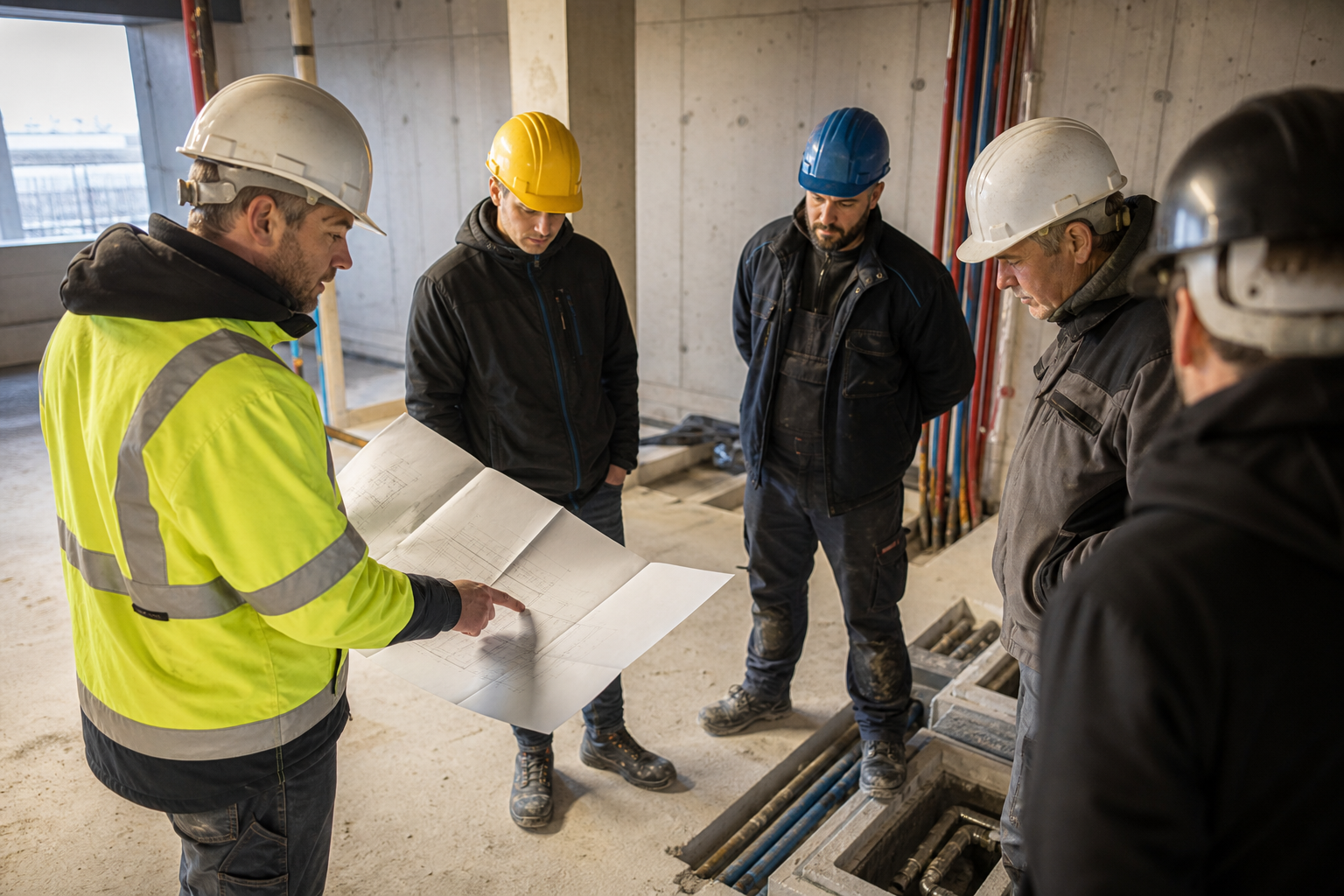Technische Bauleitung koordiniert Schnittstellen auf einer Baustelle