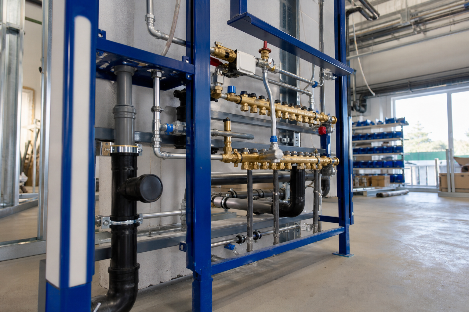 Vorgefertigte Installationskomponente in der Arbeitsumgebung von Martin Bruch